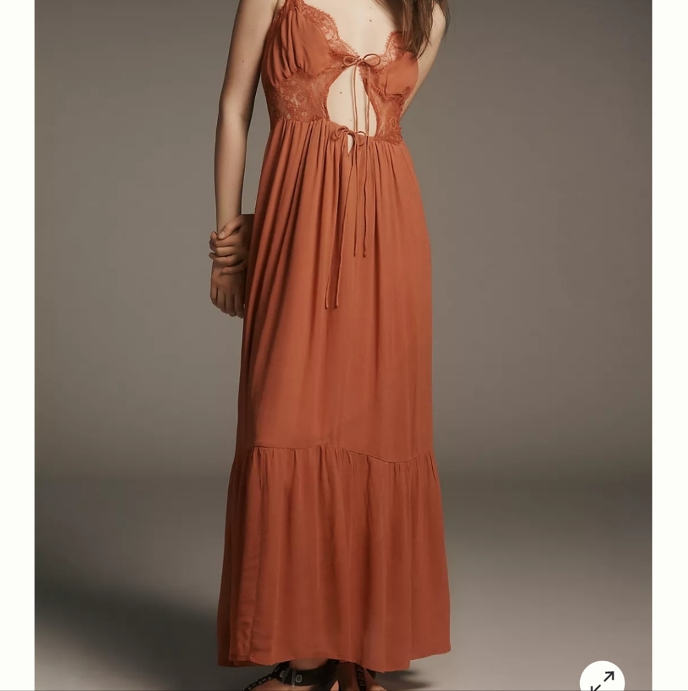 Elegant Burnt Orange Maxi Dress